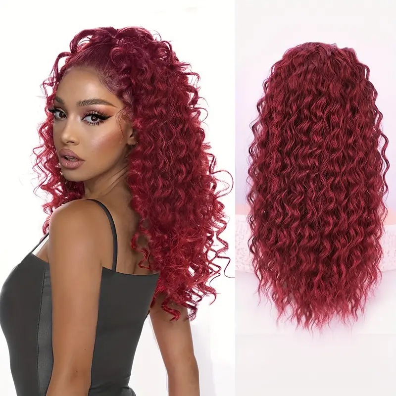 18 inch 120g Drawstring Ponytail extension for Women Afro Curly Fluffy Ponytail Hairpieces for  Black women