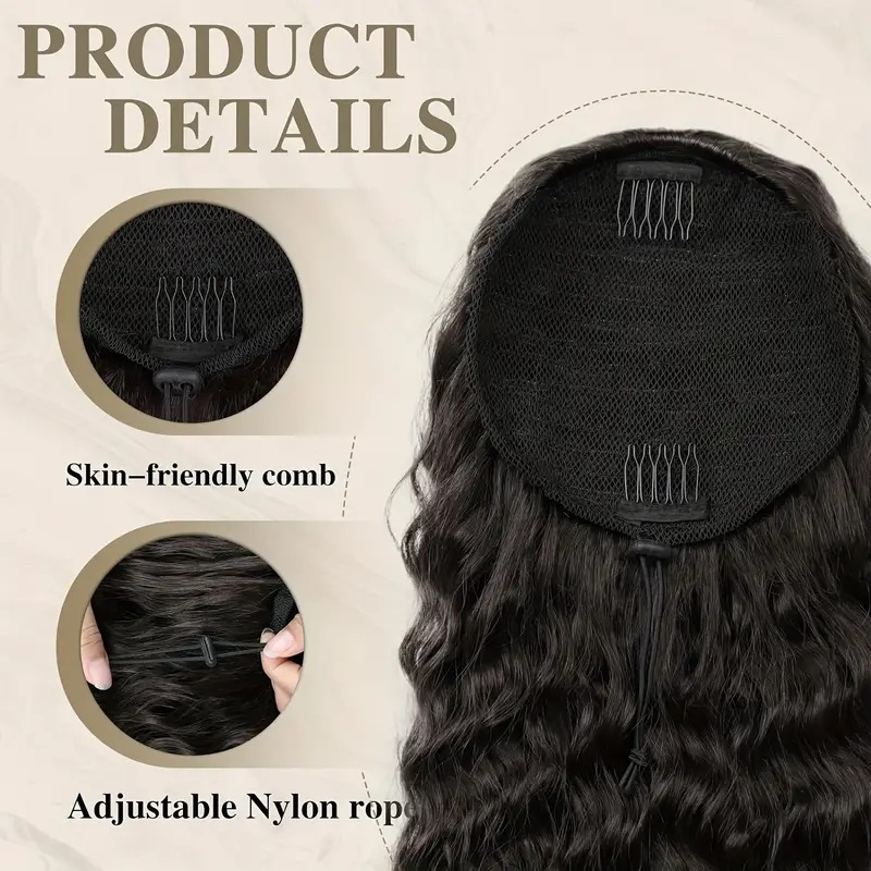 18 inch 120g Drawstring Ponytail extension for Women Afro Curly Fluffy Ponytail Hairpieces for  Black women