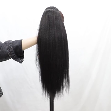 26 inch Synthetic Long Straight Ponytail Drawstring Ponyhair  Clip In Hair Extensions for Women Heat Resistant Fake Hair Extension