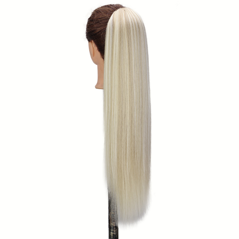 26 inch Synthetic Long Straight Ponytail Drawstring Ponyhair  Clip In Hair Extensions for Women Heat Resistant Fake Hair Extension