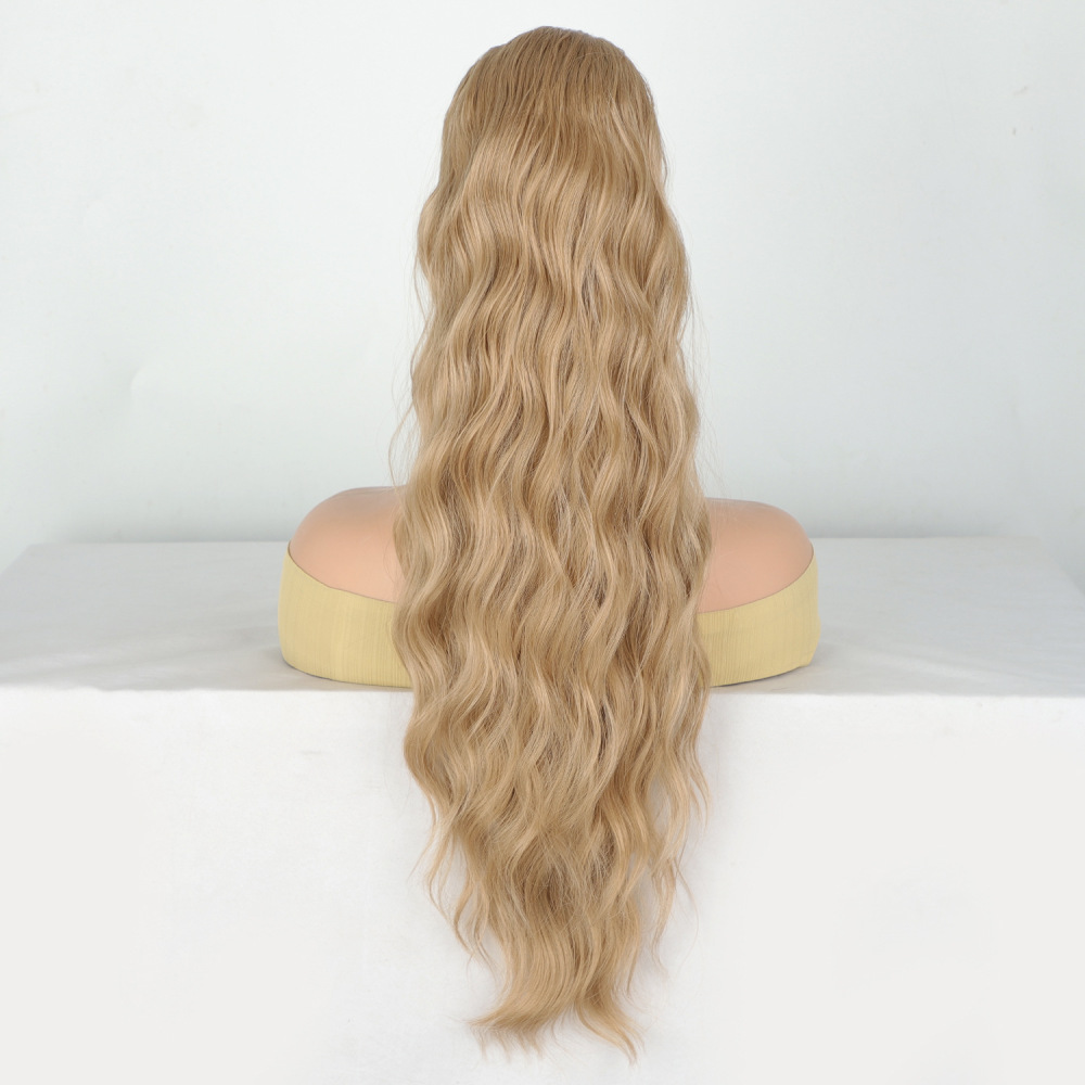 26 inch 160grams Long water wave Drawstring  Synthetic Ponytail Hair  Extensions for Women Heat Resistant Fake Hair Extension