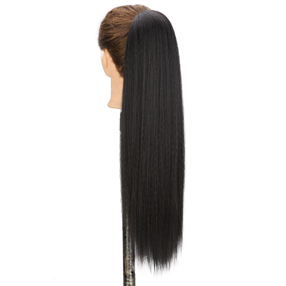 26 inch Synthetic Long Straight Ponytail Drawstring Ponyhair  Clip In Hair Extensions for Women Heat Resistant Fake Hair Extension