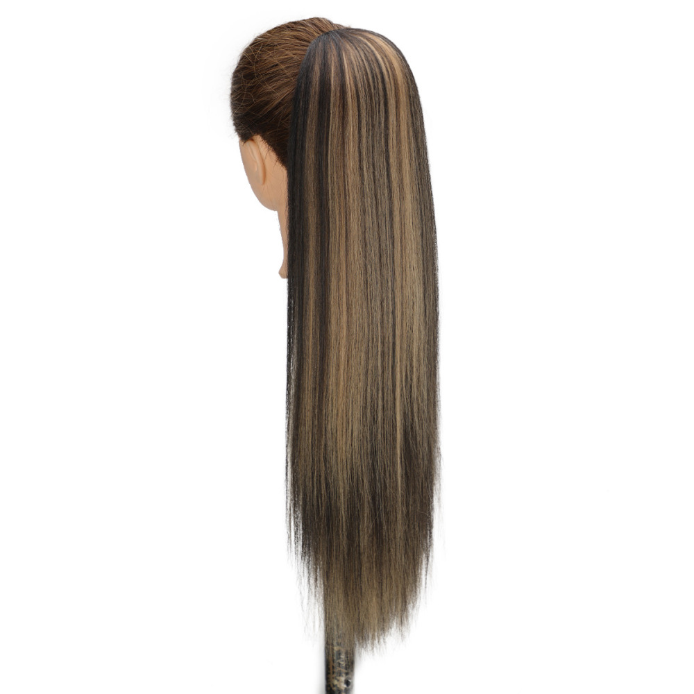 26 inch Synthetic Long Straight Ponytail Drawstring Ponyhair  Clip In Hair Extensions for Women Heat Resistant Fake Hair Extension
