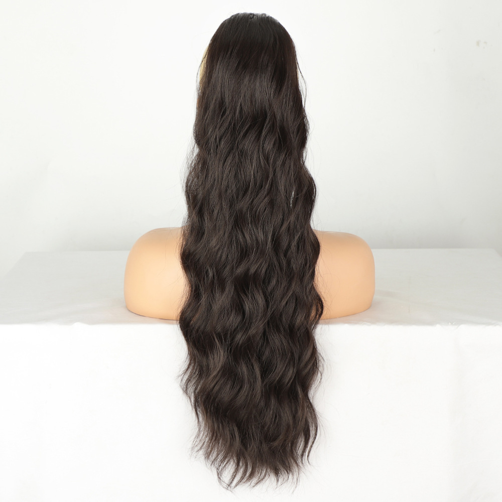 26 inch 160grams Long water wave Drawstring  Synthetic Ponytail Hair  Extensions for Women Heat Resistant Fake Hair Extension