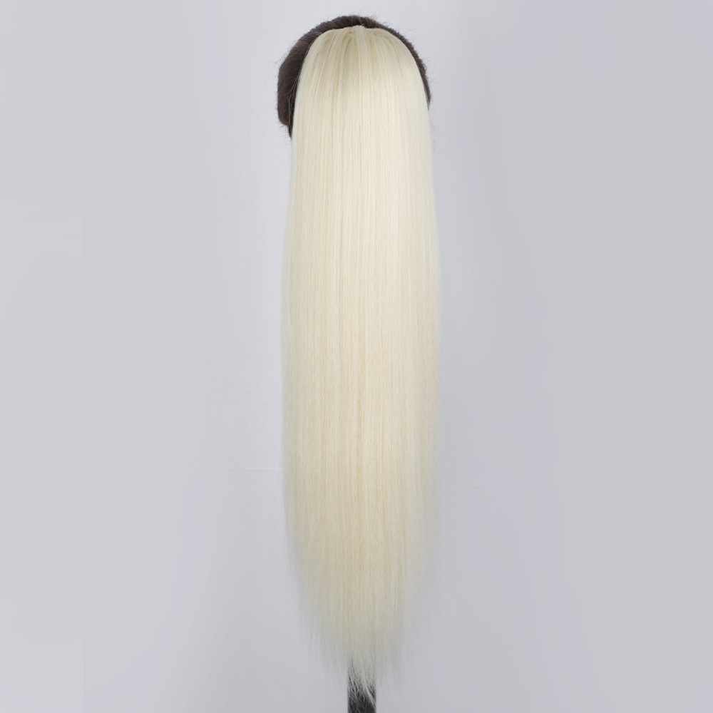 26 inch Synthetic Long Straight Ponytail Drawstring Ponyhair  Clip In Hair Extensions for Women Heat Resistant Fake Hair Extension
