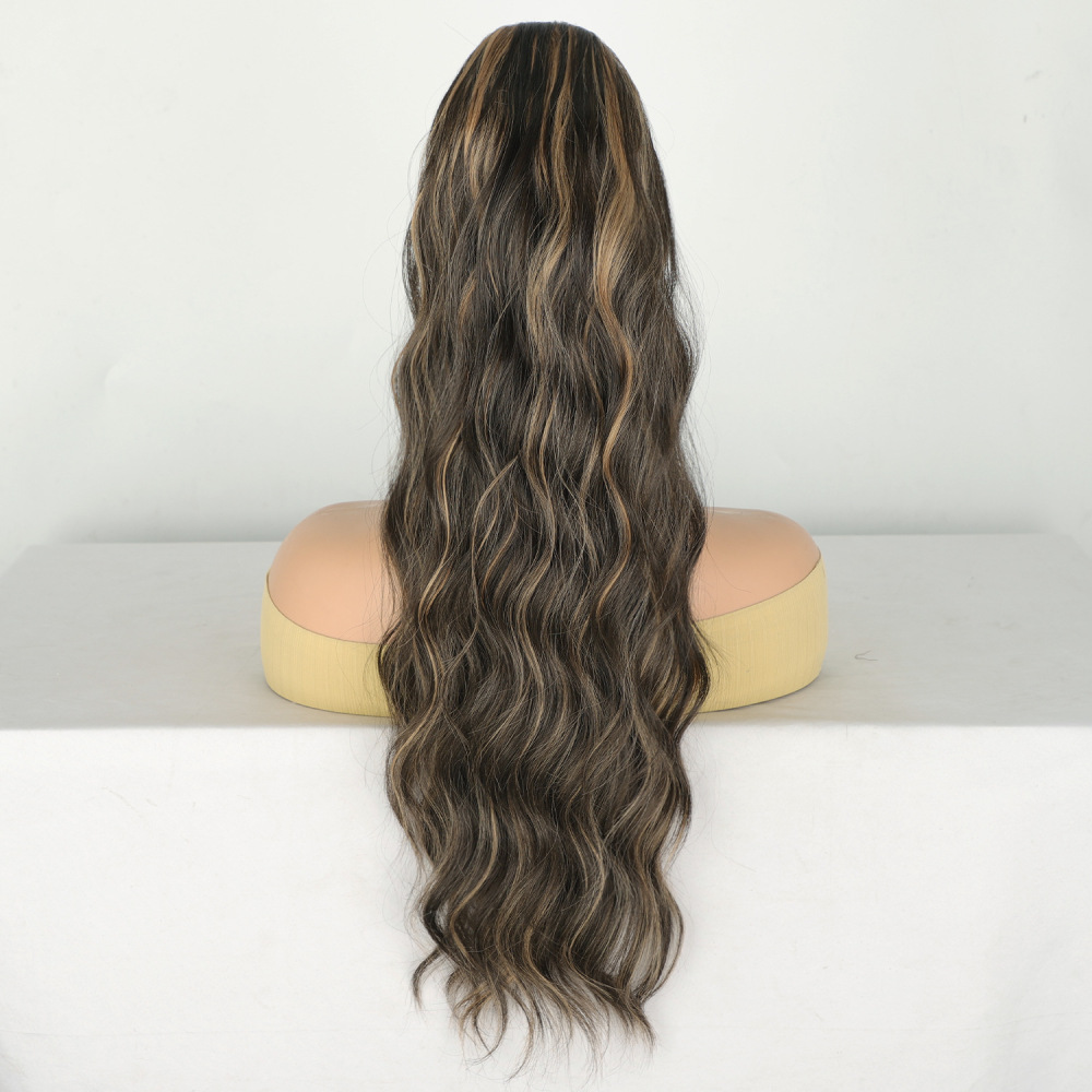 26 inch 160grams Long water wave Drawstring  Synthetic Ponytail Hair  Extensions for Women Heat Resistant Fake Hair Extension