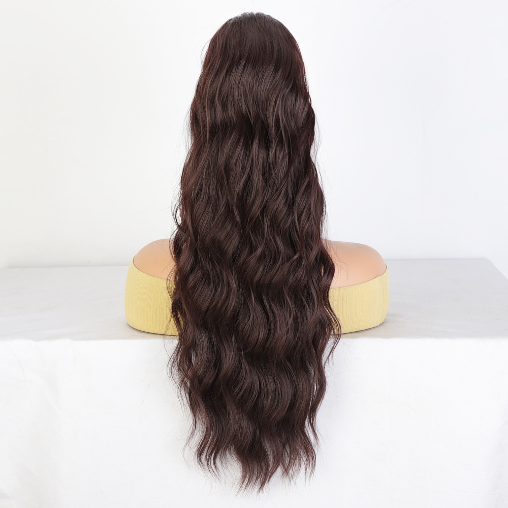 26 inch 160grams Long water wave Drawstring  Synthetic Ponytail Hair  Extensions for Women Heat Resistant Fake Hair Extension