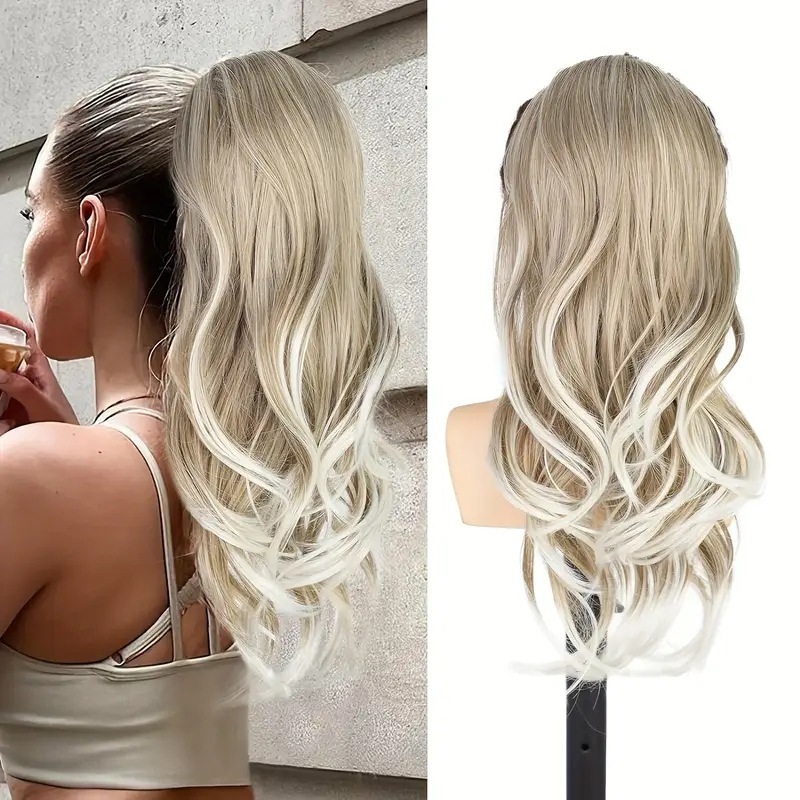 18 inch 150g Wave Drawstring Ponytail extension for Women  Fluffy Ponytail Hairpieces for women Extensions