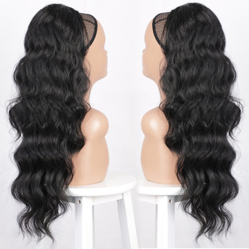26 inch 160grams Long water wave Drawstring  Synthetic Ponytail Hair  Extensions for Women Heat Resistant Fake Hair Extension