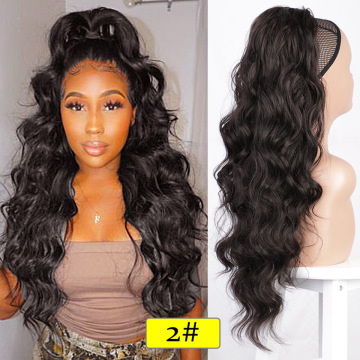26 inch 160grams Long water wave Drawstring  Synthetic Ponytail Hair  Extensions for Women Heat Resistant Fake Hair Extension