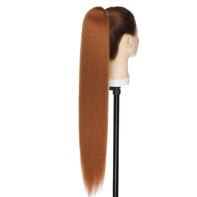 24 inch 12 0grams Long straight  Drawstring  Synthetic Ponytail Hair  Extensions for Women Heat Resistant Fake Hair Extensions