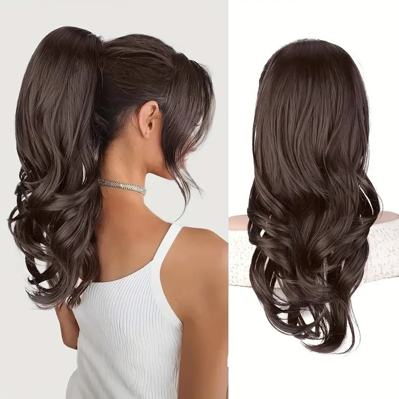 18 inch 150g Wave Drawstring Ponytail extension for Women  Fluffy Ponytail Hairpieces for women Extensions