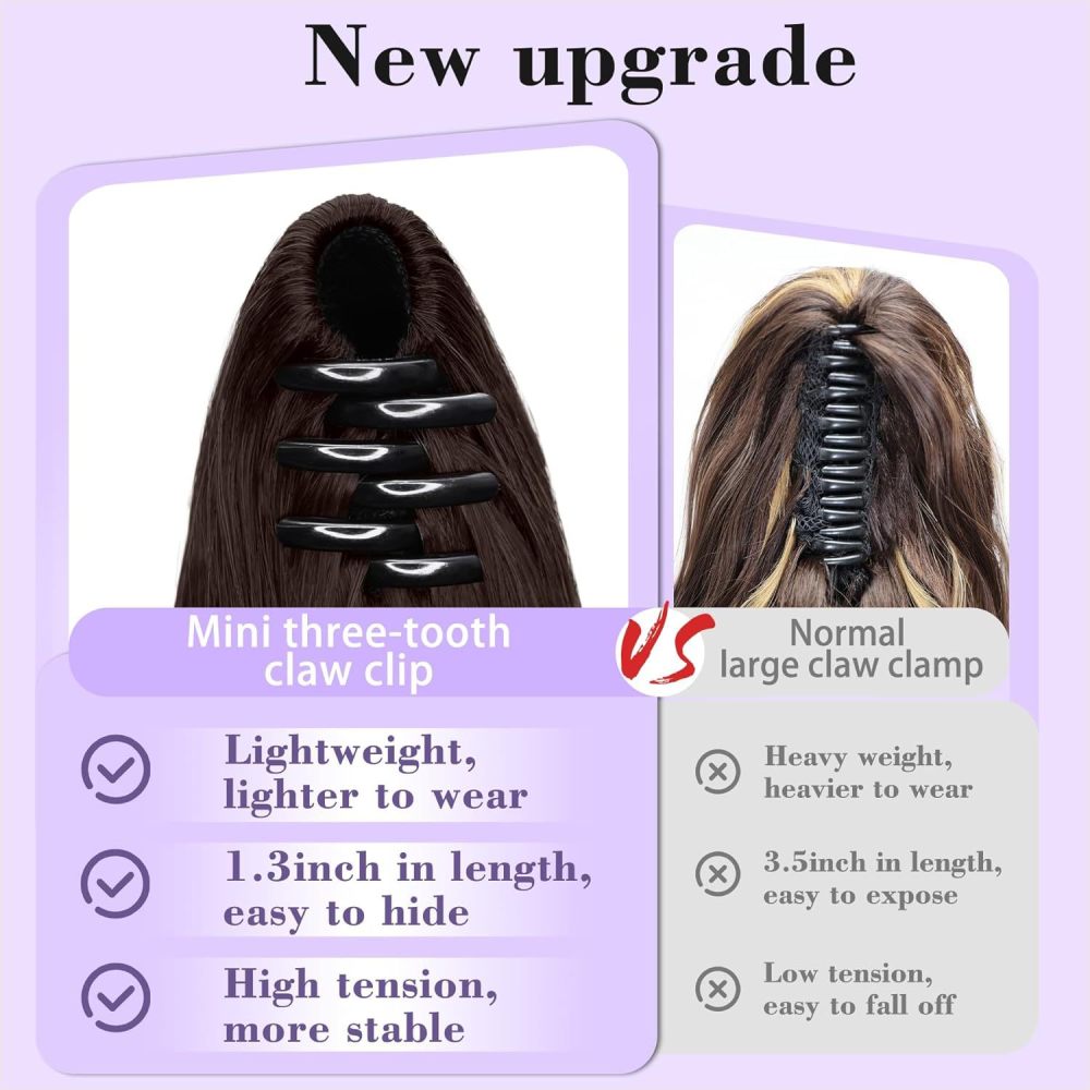 12 inch 110g Synthetic Claw Clip In Ponytail Hair Extensions Wavy Hairpiece  Fake Blonde Black Hair False Ponytail Hair PIieces