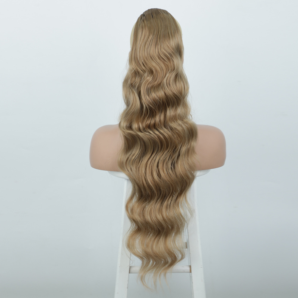 26 inch 160grams Long water wave Drawstring  Synthetic Ponytail Hair  Extensions for Women Heat Resistant Fake Hair Extension