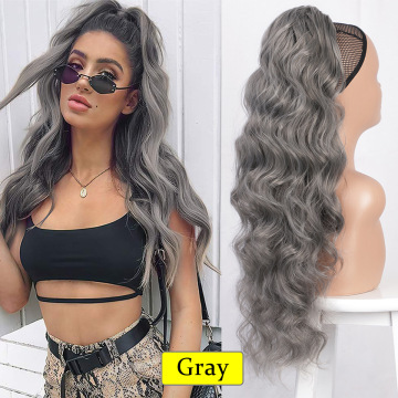 26 inch 160grams Long water wave Drawstring  Synthetic Ponytail Hair  Extensions for Women Heat Resistant Fake Hair Extension