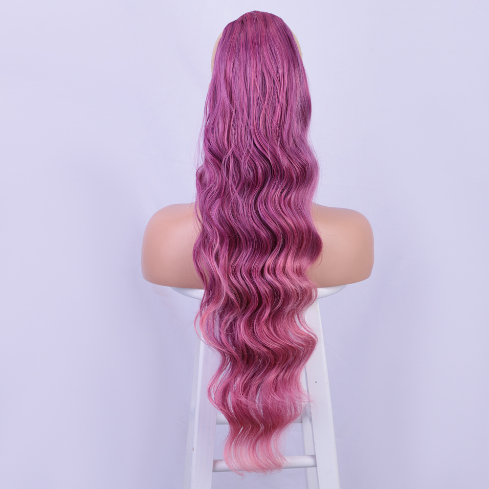 26 inch 160grams Long water wave Drawstring  Synthetic Ponytail Hair  Extensions for Women Heat Resistant Fake Hair Extension