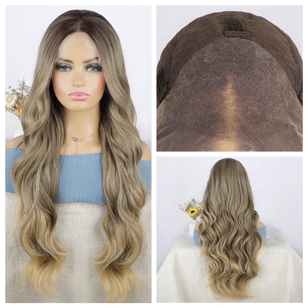 Long 18 -26 inch Body Wave Lace Front  Synthetic Wigs 13x4 Heat Resistant Lace Wigs With Baby Hair  For  Women