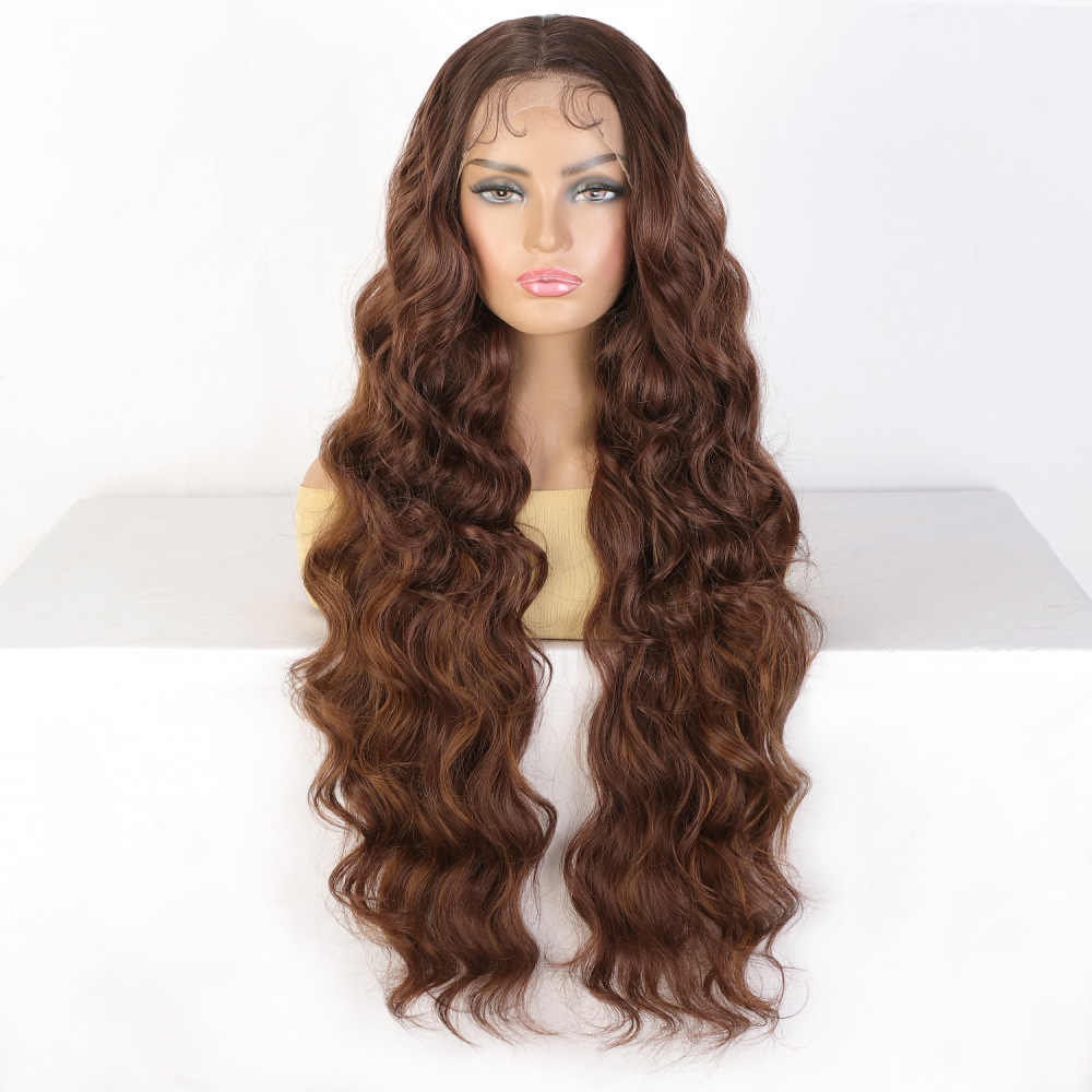 Long 18 -26 inch Body Wave Lace Front  Synthetic Wigs 13x4 Heat Resistant Lace Wigs With Baby Hair  For  Women