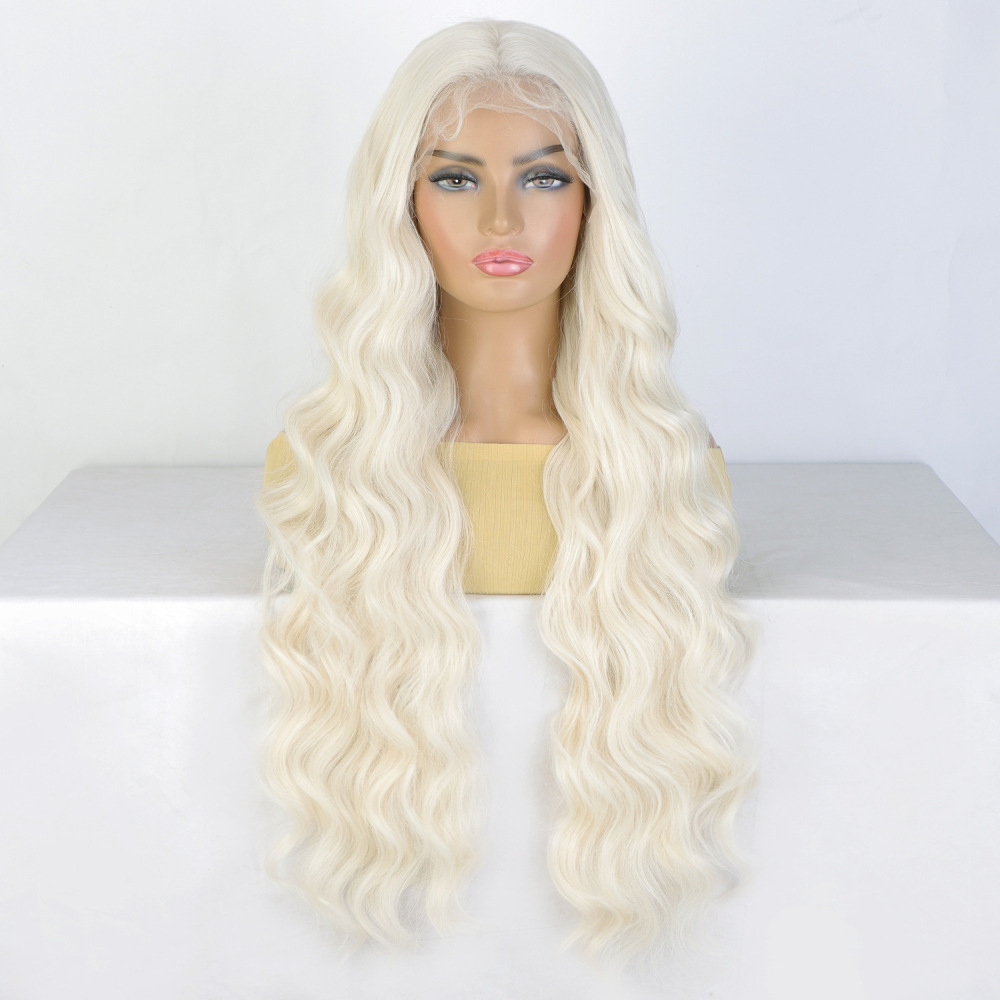 13x4 Long Blonde  Lace Frontal Wig Straight transparent Lace Front Wigs Heat Resistant fiber Lace wigs for woman