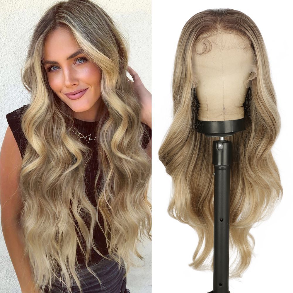 Long 18 -26 inch Body Wave Lace Front  Synthetic Wigs 13x4 Heat Resistant Lace Wigs With Baby Hair  For  Women