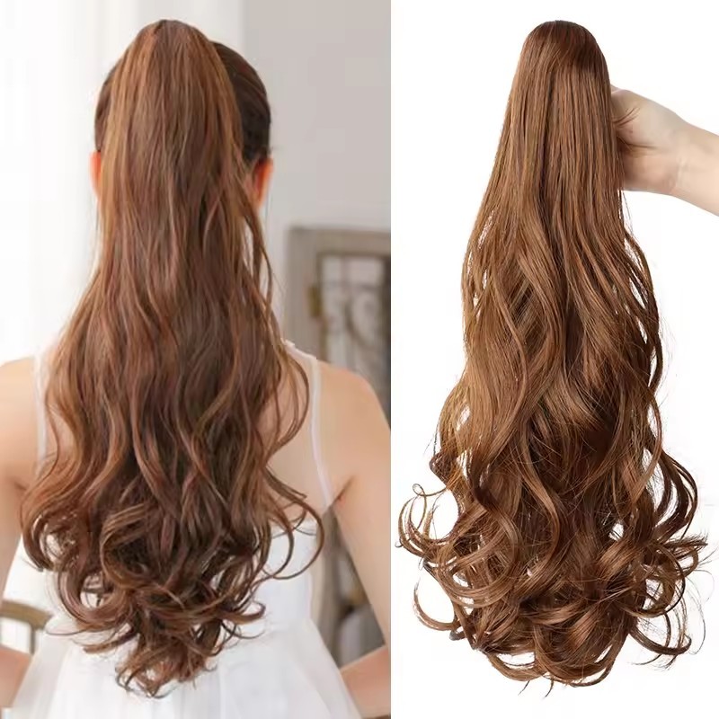 Long straight Tie up Heat-Resistant Straight Hair With Ponytail Fake Hair Chip-in Hair Extensions Pony Tail