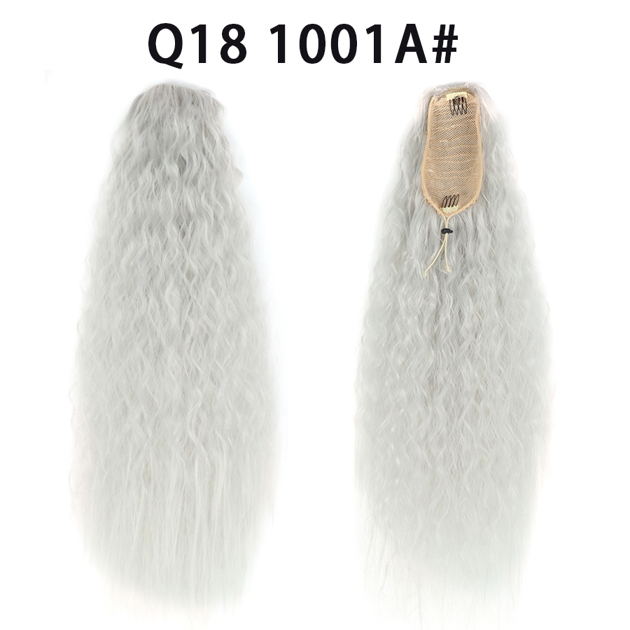 22 Inch Drawstring Ponytail Extension Curly  Long Ponytail Hair Extension Synthetic Corn Wavy Drawstring Ponytail Extensions