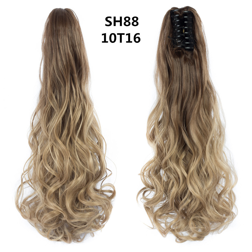 22 inch Long wave Synthetic Claw Ponytail Hair Extensions  Clip in Synthetic Hairpiece  OmbrePony Tail Hairpiece for Women
