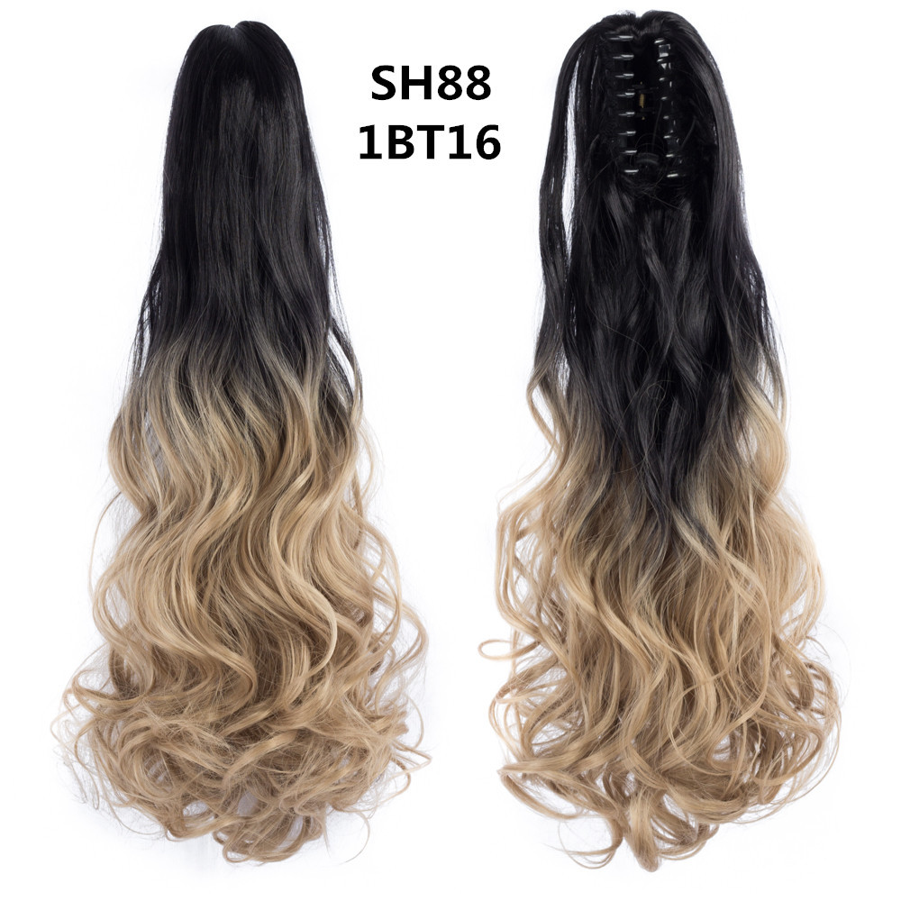 22 inch Long wave Synthetic Claw Ponytail Hair Extensions  Clip in Synthetic Hairpiece  OmbrePony Tail Hairpiece for Women