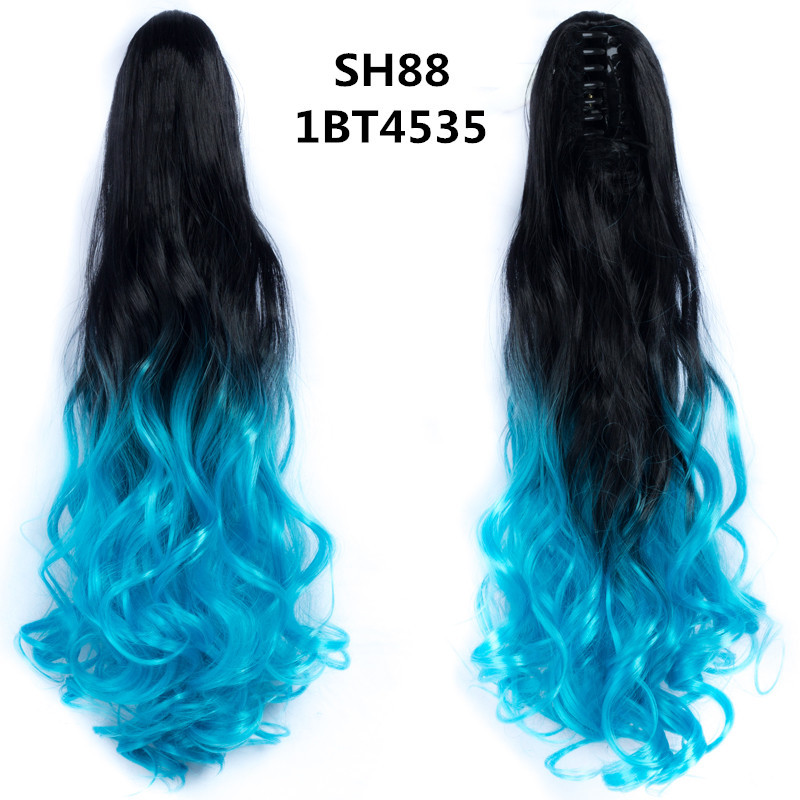 22 inch Long wave Synthetic Claw Ponytail Hair Extensions  Clip in Synthetic Hairpiece  OmbrePony Tail Hairpiece for Women