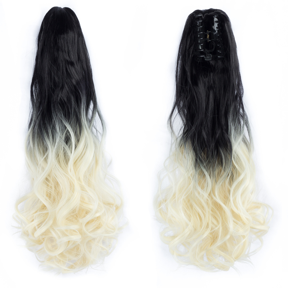 22 inch Long wave Synthetic Claw Ponytail Hair Extensions  Clip in Synthetic Hairpiece  OmbrePony Tail Hairpiece for Women