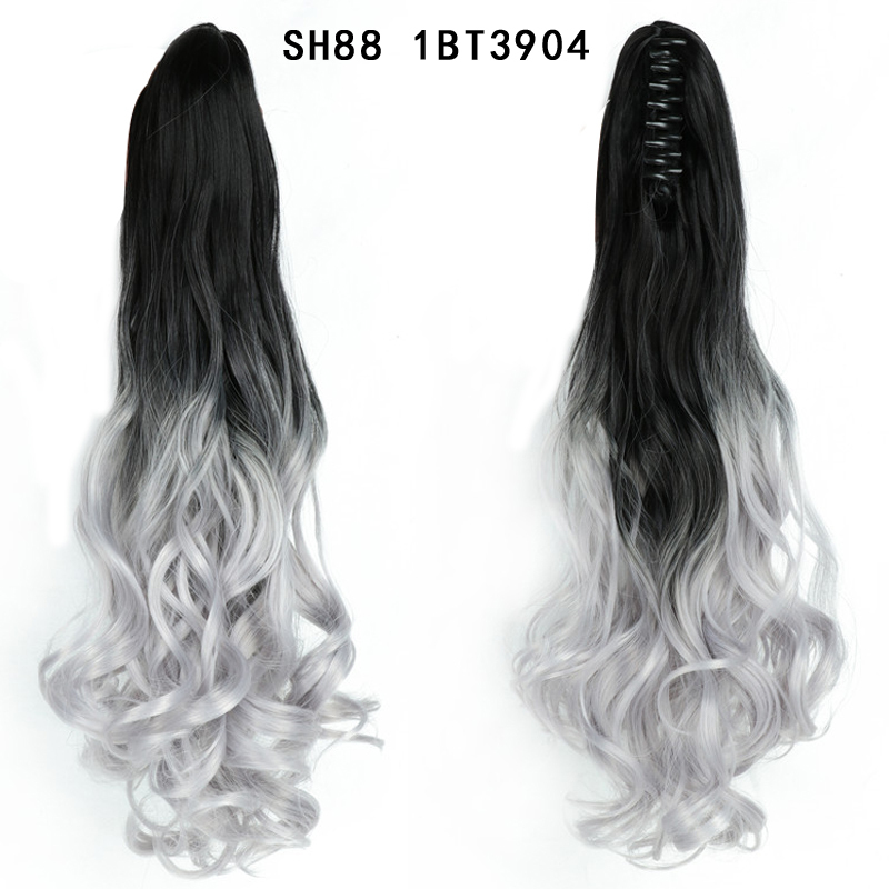 22 inch Long wave Synthetic Claw Ponytail Hair Extensions  Clip in Synthetic Hairpiece  OmbrePony Tail Hairpiece for Women
