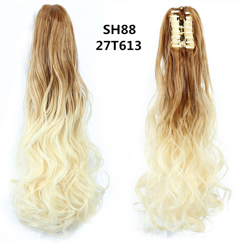 22 inch Long wave Synthetic Claw Ponytail Hair Extensions  Clip in Synthetic Hairpiece  OmbrePony Tail Hairpiece for Women