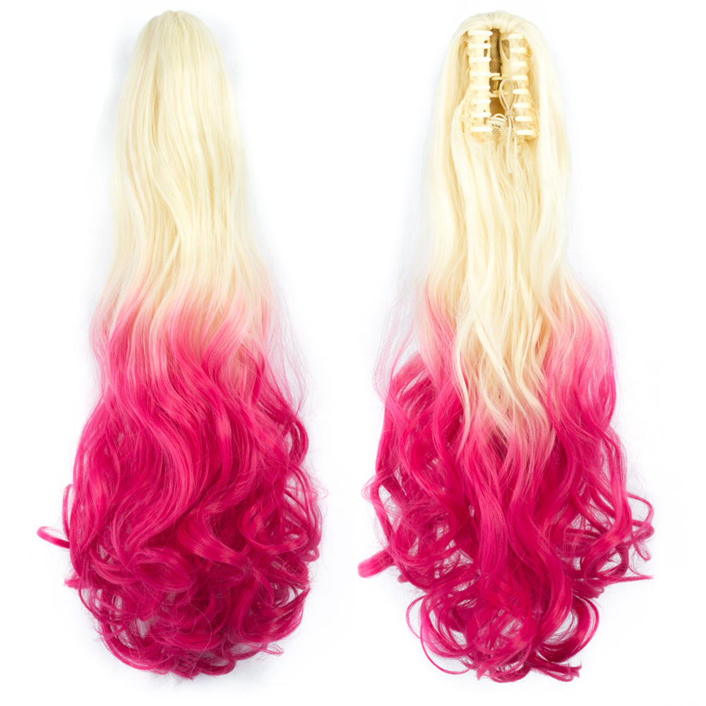 22 inch Long wave Synthetic Claw Ponytail Hair Extensions  Clip in Synthetic Hairpiece  OmbrePony Tail Hairpiece for Women