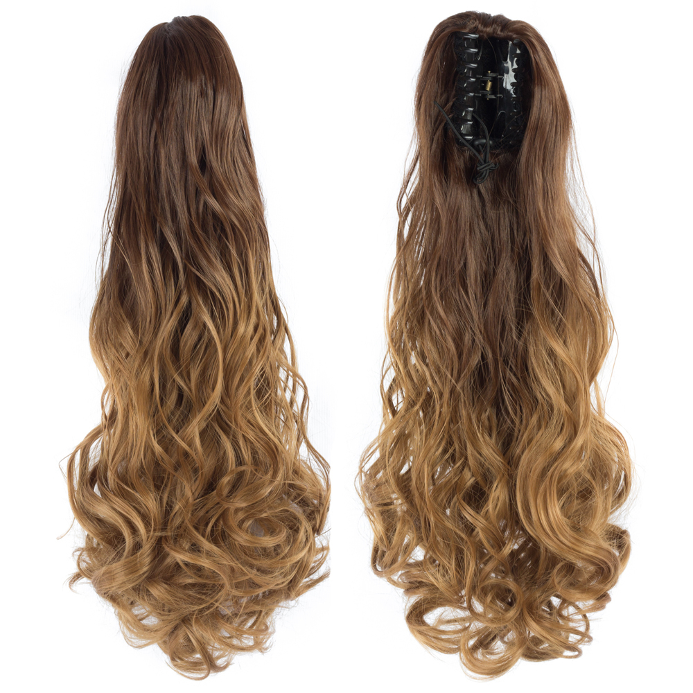 22 inch Long wave Synthetic Claw Ponytail Hair Extensions  Clip in Synthetic Hairpiece  OmbrePony Tail Hairpiece for Women