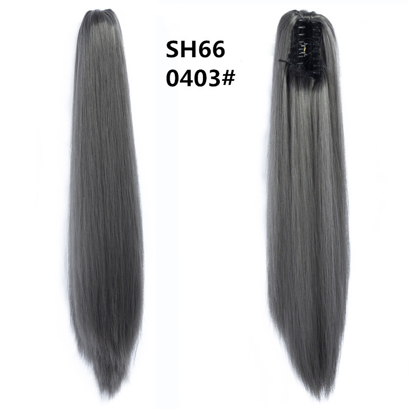 22 inch Long Straight Ponytail Hair Extensions Claw Clip on Pony Tail Hairpiece Natural False Hair for Women