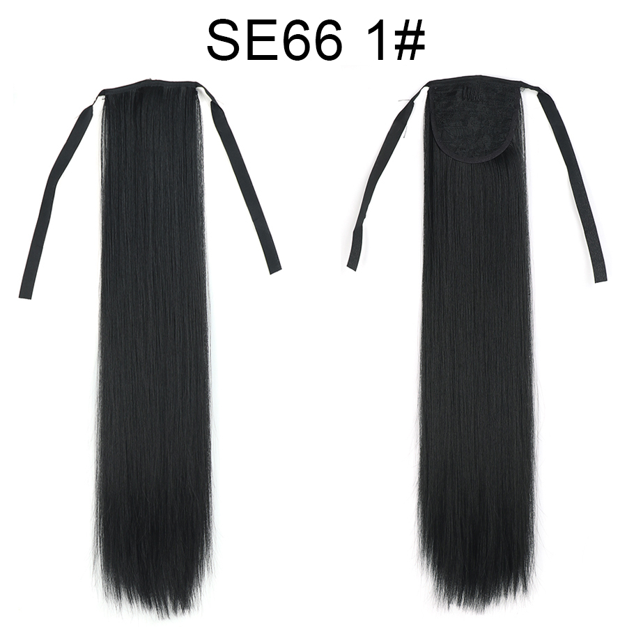 Long straight Tie up Heat-Resistant Straight Hair With Ponytail Fake Hair Chip-in Hair Extensions Pony Tail