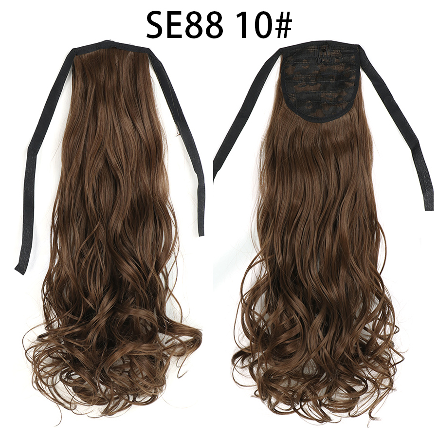 22 inch Long Wave Tie up Heat-Resistant  ponytail Hair With Fake Hair Chip-in Hair Extensions Pony Tail hair extensions