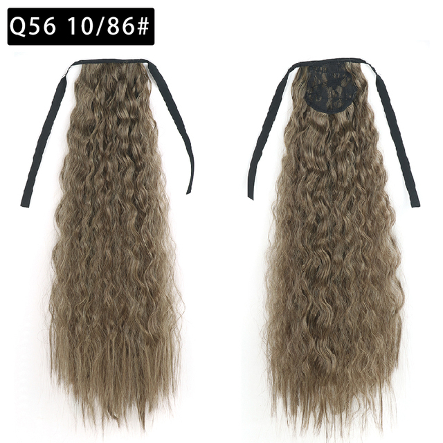 22 Inch Tie up Ponytail Extension  Long Corn Curly Ponytail Hair Extension heat resistant high temperature fiber ponytail hairpieces