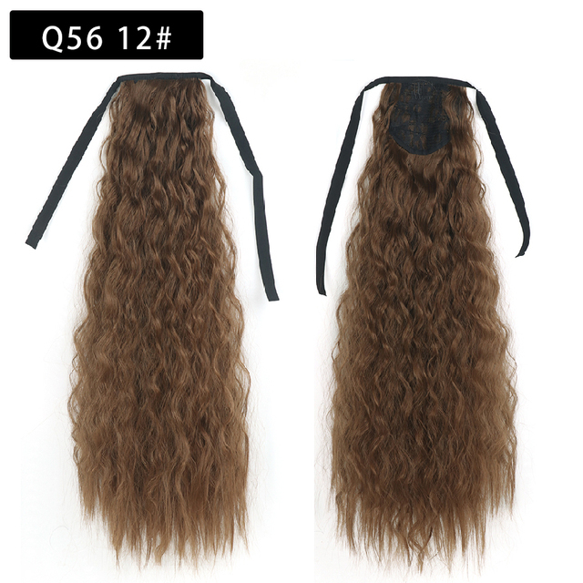 22 Inch Tie up Ponytail Extension  Long Corn Curly Ponytail Hair Extension heat resistant high temperature fiber ponytail hairpieces