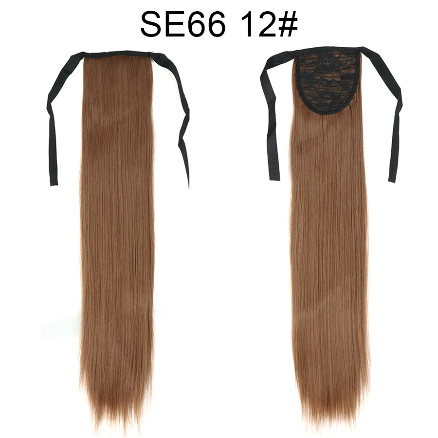 Long straight Tie up Heat-Resistant Straight Hair With Ponytail Fake Hair Chip-in Hair Extensions Pony Tail