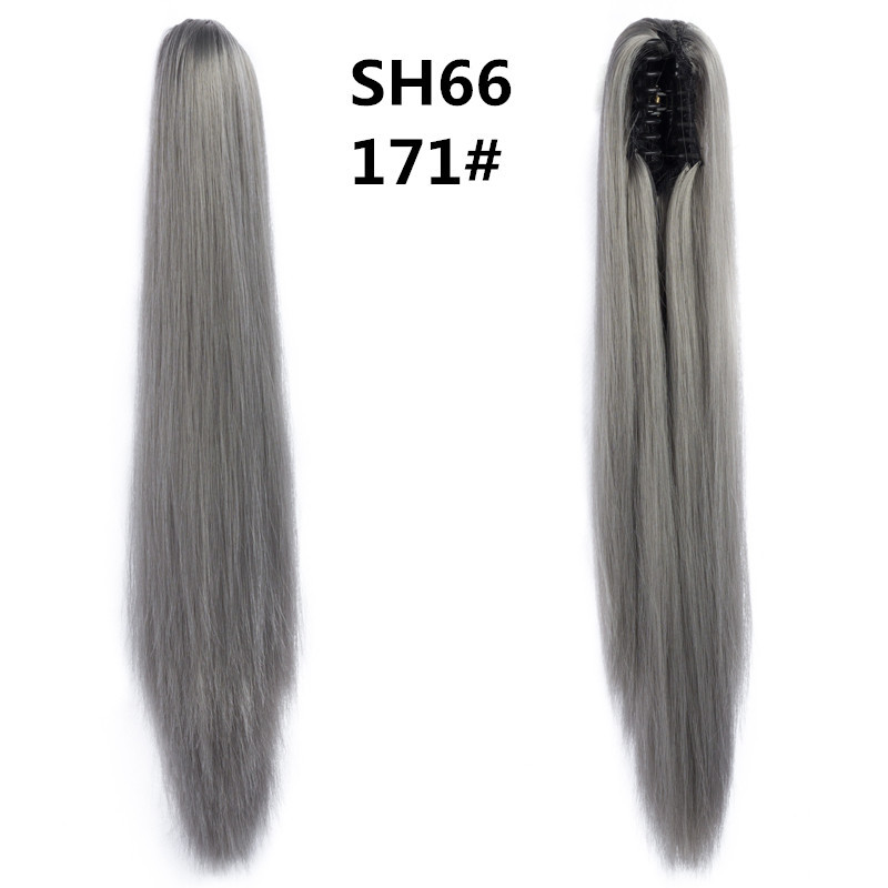 22 inch Long Straight Ponytail Hair Extensions Claw Clip on Pony Tail Hairpiece Natural False Hair for Women