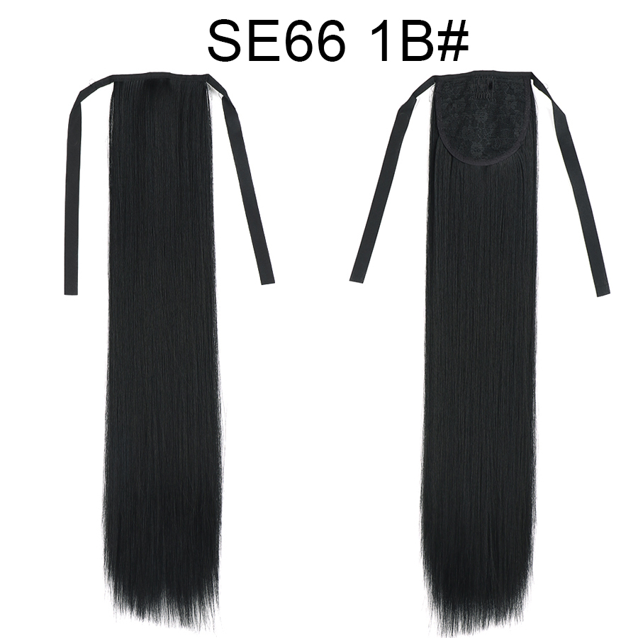 Long straight Tie up Heat-Resistant Straight Hair With Ponytail Fake Hair Chip-in Hair Extensions Pony Tail