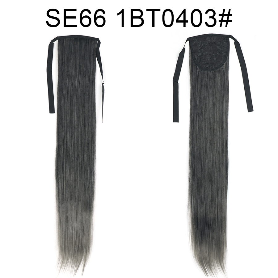 Long straight Tie up Heat-Resistant Straight Hair With Ponytail Fake Hair Chip-in Hair Extensions Pony Tail