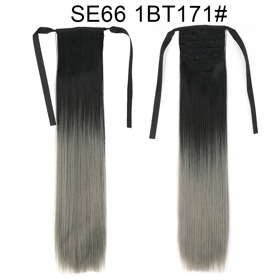 Long straight Tie up Heat-Resistant Straight Hair With Ponytail Fake Hair Chip-in Hair Extensions Pony Tail