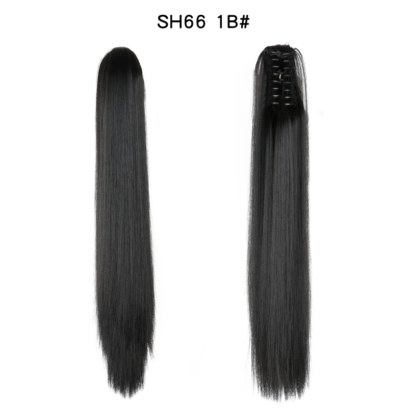 22 inch Long Straight Ponytail Hair Extensions Claw Clip on Pony Tail Hairpiece Natural False Hair for Women