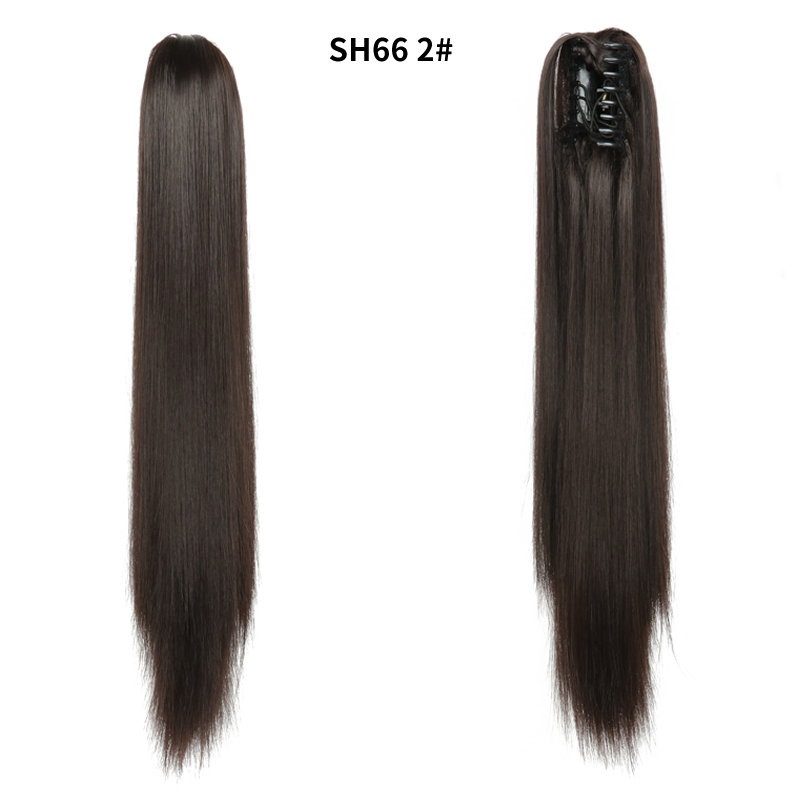 22 inch Long Straight Ponytail Hair Extensions Claw Clip on Pony Tail Hairpiece Natural False Hair for Women
