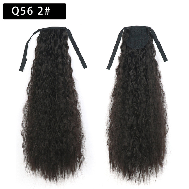 22 Inch Tie up Ponytail Extension  Long Corn Curly Ponytail Hair Extension heat resistant high temperature fiber ponytail hairpieces