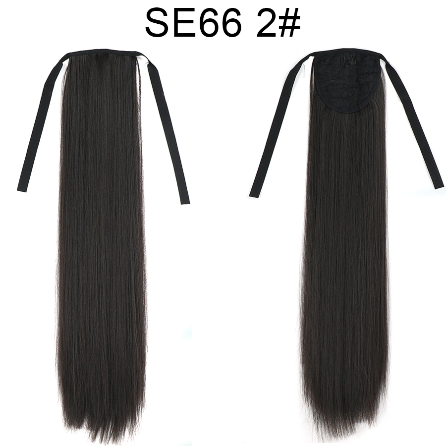 Long straight Tie up Heat-Resistant Straight Hair With Ponytail Fake Hair Chip-in Hair Extensions Pony Tail