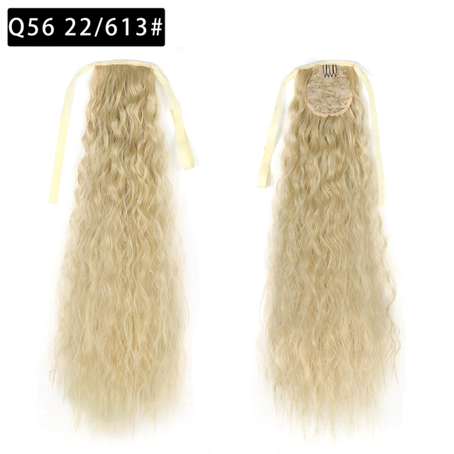 22 Inch Tie up Ponytail Extension  Long Corn Curly Ponytail Hair Extension heat resistant high temperature fiber ponytail hairpieces