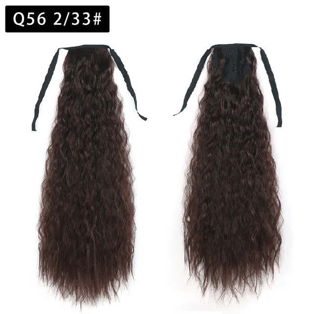 22 Inch Tie up Ponytail Extension  Long Corn Curly Ponytail Hair Extension heat resistant high temperature fiber ponytail hairpieces